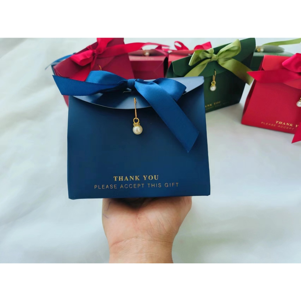 IL กล่องของขวัญ กล่องใส่ของชำร่วย  กล่องกระดาษทรงกระเป๋าฝาปิด พร้อมส่ง ราคา ถูกที่สุด ดีลบีเคเค แกลเลอรีภาพที่ 9