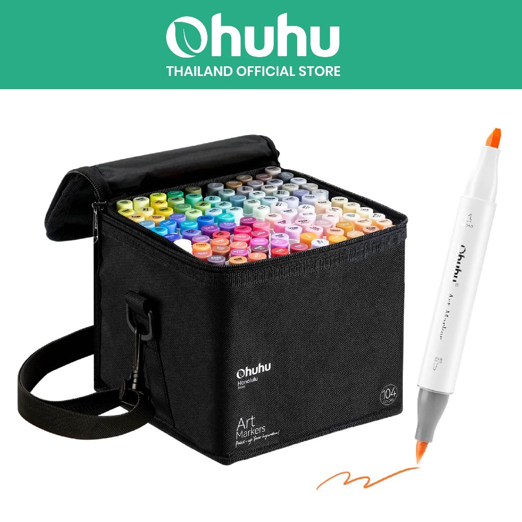 OHUHU : ปากกามาร์คเกอร์ Ohuhu เซต Classic 104 สี Ohuhu 104+1 Classic colors (Honolulu Series) 90055
