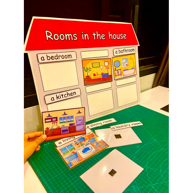 สื่อการสอนจับคู่แม่เหล็ก Rooms in the house