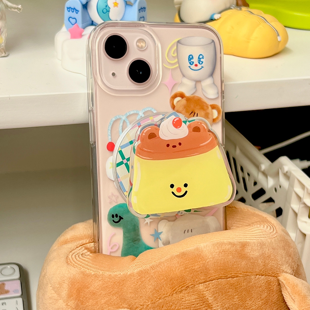 Magnet griptok : Pudding Teddy กริ๊ปตอกแม่เหล็กสำหรับเคสแม่เหล็ก พุดดิ้งเท๊ดดี้น่ารัก *ไม่รวมเคส* | Stickwithme4ev