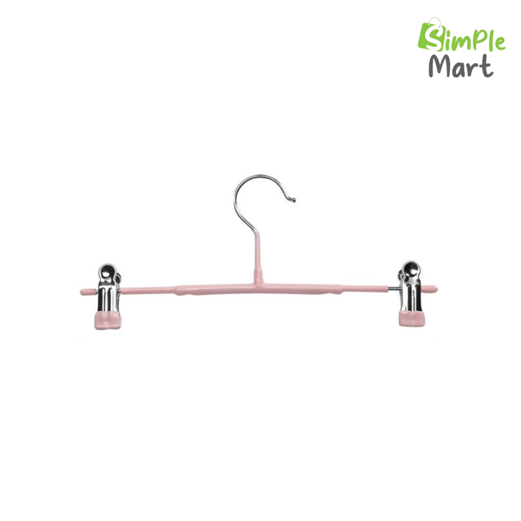 ที่หนีบผ้าสแตนเลส ไม้แขวนเสื้อแบบหนีบ pants hanger 5ชิ้น 10ชิ้น พร้อมตัวหนีบ กันน้ำ Simple Mart
