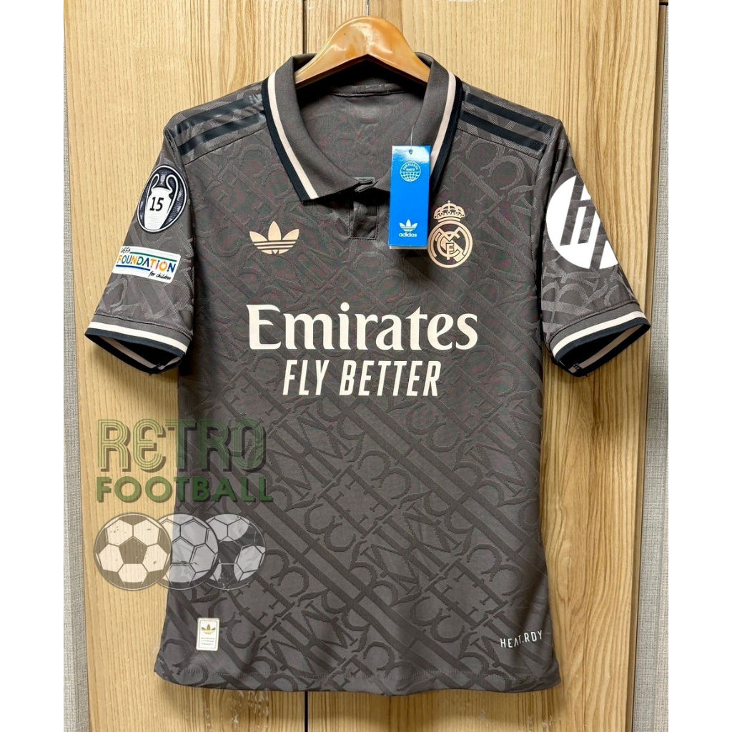 เสื้อฟุตบอลทีม เรอัล มาดริด [ Player ] เกรดนักเตะ Third ชุดสาม ปี 2024/25 ฟลูออฟชั่น UCL ชื่อเบอร์นักเตะ ครบทุกคน