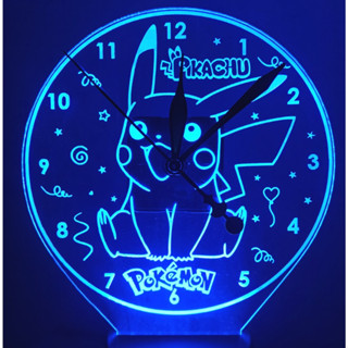 โคมไฟ นาฬิกาปิกาจู เปลี่ยนไฟได้ 7 สี [ของขวัญปีใหม่]