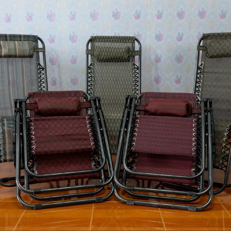 เก้าอี้เอนนอน (คละสีคละลาย) ประกอบแล้ว ปรับได้90-170องศา