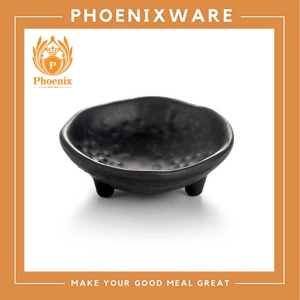 ถ้วยน้ำจิ้มกลม 3.5นิ้ว เมลามีน สีดำ Phoenix F159042
