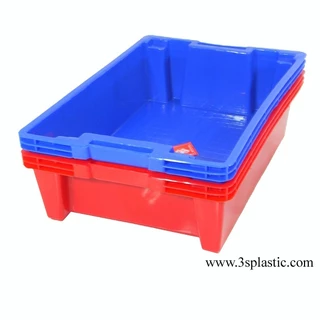 แพ็ค 15-20 ใบ ลังพลาสติก ขนาด 36.0 x 53.5 x 14 cm. เกรด A HDPE เบอร์ 419