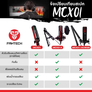 ไมค์ตั้งโต๊ะ FANTECH MCX01 ไมค์คอมพิวเตอร์ ไมโครโฟนตั้งโต๊ะ ไมค์ร้องเพลง ไมค์อัดเสียง ไมค์ไลฟ์สด
