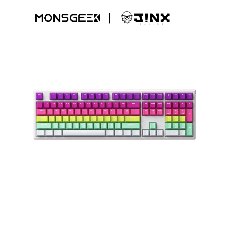 MonsGeek MG108B (Rainbow Color: Cream Blue Pro Tactile Switch) คีย์บอร์ดภาษาอังกฤษ - ประกันศูนย์ 1 ป