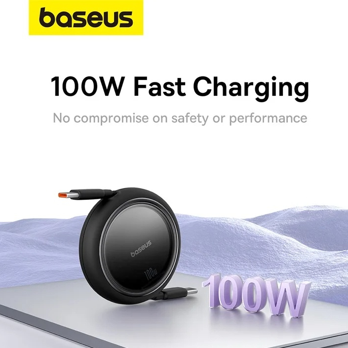 Baseu สายชาร์จไว PD100W Free2Draw Mini Retractable Charging Cable Type-C to Type-C 100W