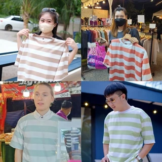 ริ้วใหญ่ เสื้อยืด Oversized ตะกร้านี้ อก42"-68" ตะกร้าที่ 1