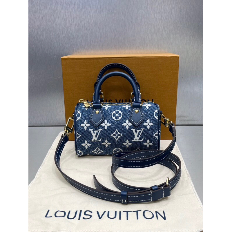 LV NANO SPEEDY DENIM BLUE