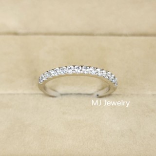 แหวนแถวพลอยเพทายขาว ขนาด 1.8 มิล เงินแท้ 925 จัดส่งพร้อมกล่อ…