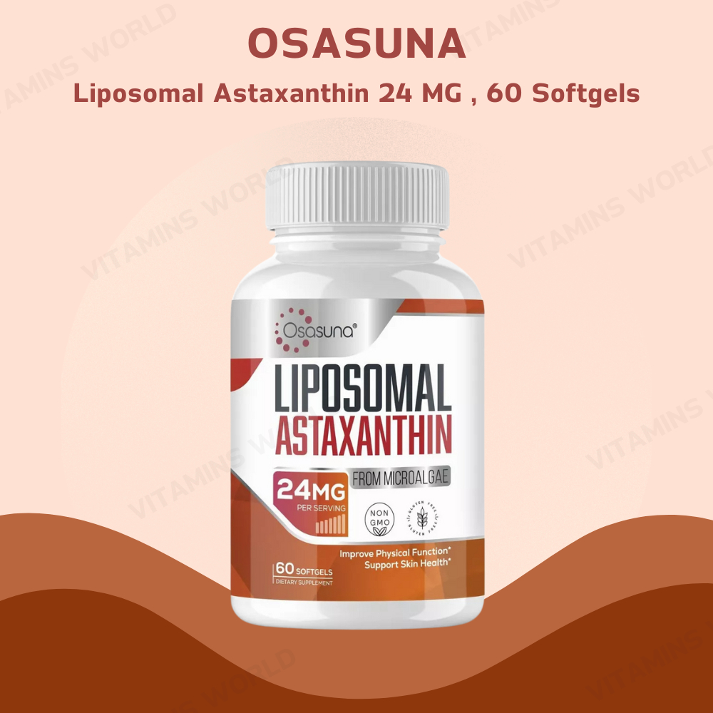 Osasuna Liposomal Astaxanthin 24 MG Supplements, 60 Softgels (V.765)