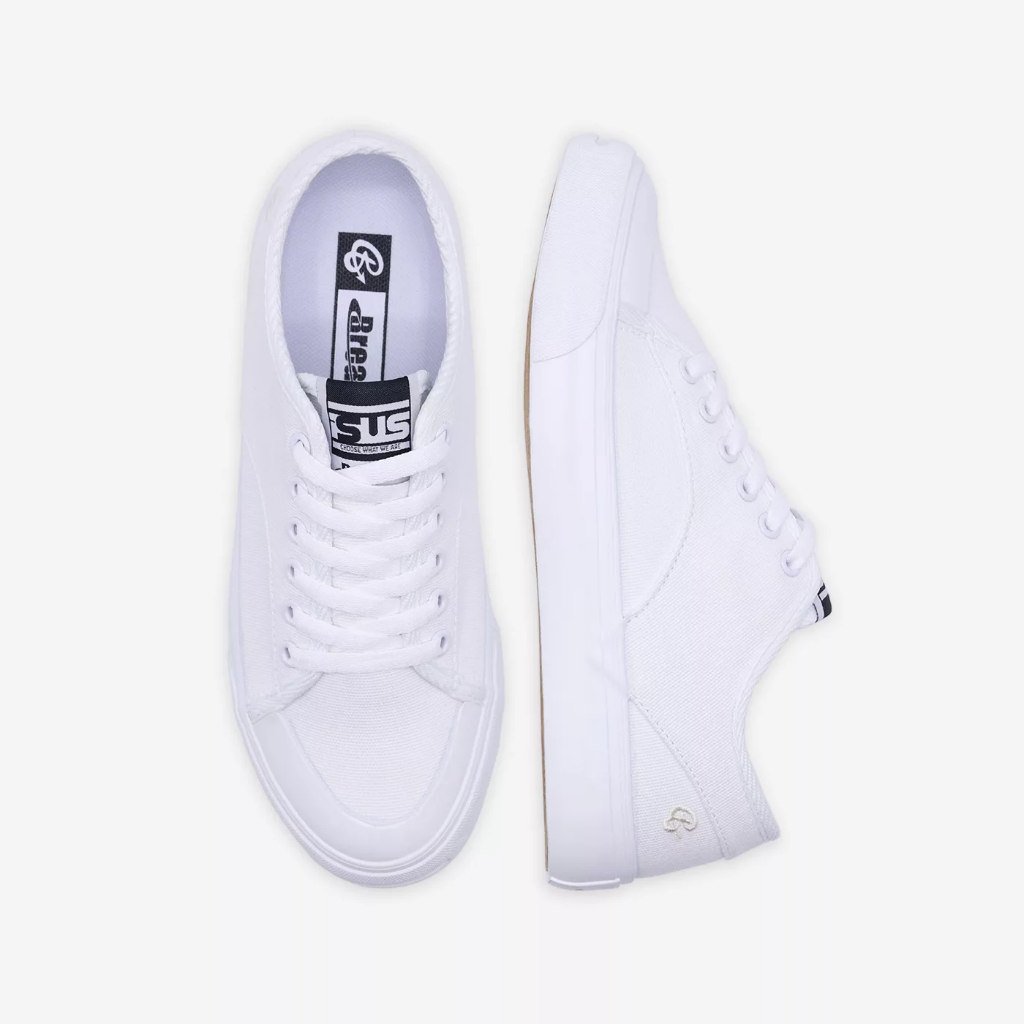 Breaker ~ ISUS White รองเท้านักเรียน รองเท้าผ้าใบ สีขาว เบอร์ 37-45 ~ KGN ~