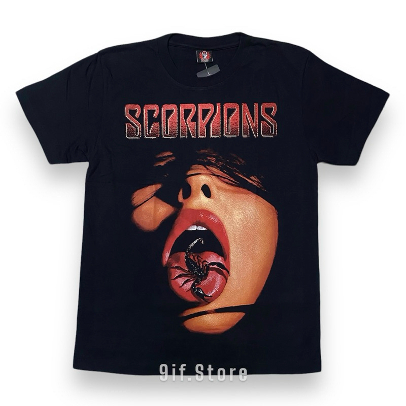 เสื้อยืดวง Scorpions(ป้ายRock Yeah) ผ้าคอตตอน100 ลายลิ้นเเมงป่อง