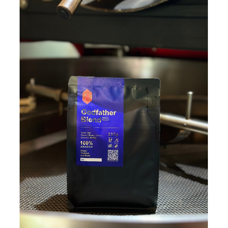 God Father House Blend (Medium Roasted) เมล็ดกาแฟคั่วกลาง by Red Diamond