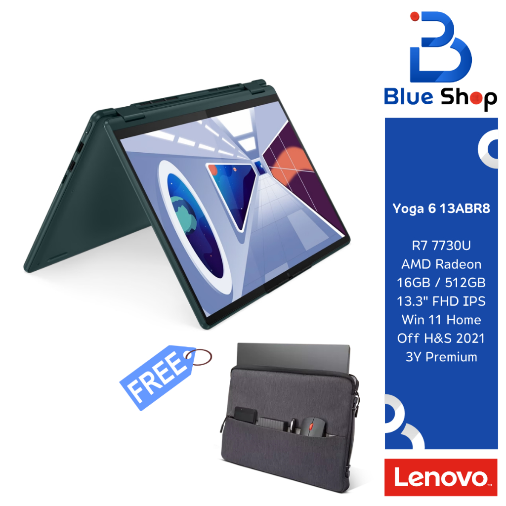 Lenovo Yoga 6 13ABR8 ดีไซน์บางเฉียบ หน้าจอสัมผัสคมชัด และดีไซน์ที่ปรับเปลี่ยนได้ 83B2008YTA