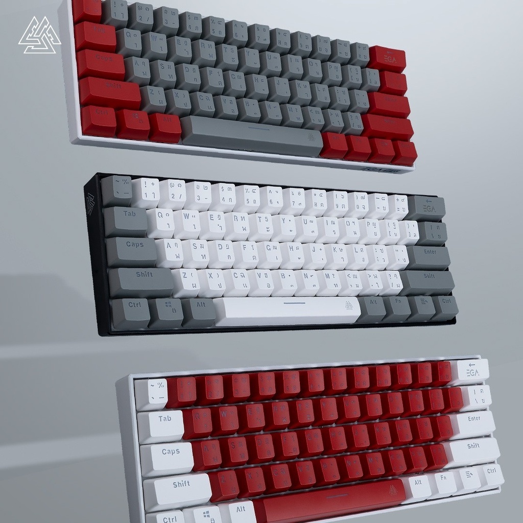 EGA TYPE MGKC4 ปุ่มกด Keycaps คีย์แคป TH/EN วัสดุพลาสติก PBT คีย์แคป 106 ปุ่ม ไฟทะลุทุกตัว ใส่กับคีย์บอร์ดแมคคานิคอลได้