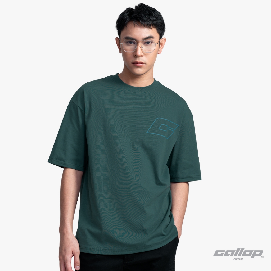 GALLOP : Men's Wear เสื้อยืด Eco-Friendly Oversized TEE (รักษ์โลก) รุ่น GT9156 สี Forest Green - เขียว / ราคาปกติ 1590.-