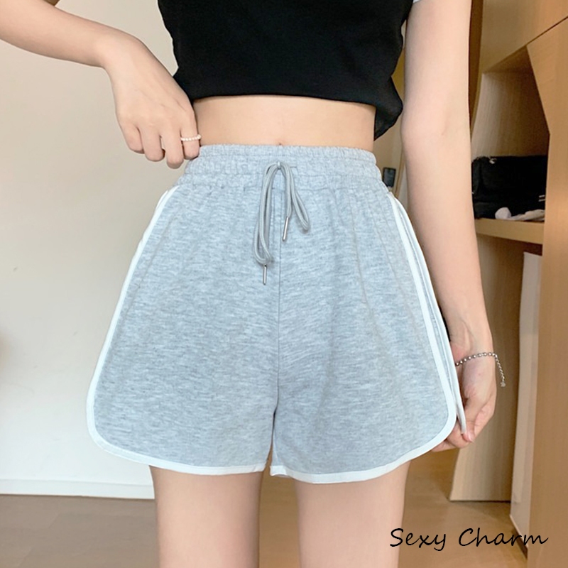 Sexy Charm ฤดูร้อน สไตล์ใหม่ กางเกงขาสั้น เสื้อผ้าประจำบ้าน เรียบง่าย สีทึบ ผ้าใส่สบาย