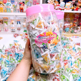 เยลลี่สามเหลี่ยมรสโคล่า สไปร์ท และ ผลไม้รวม 1 กระปุก 200 ชิ้น