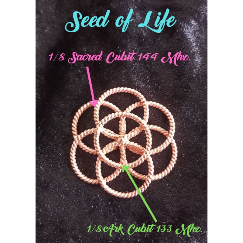 จี้ห้อยคอพร้อมสร้อยคอ Seed Of Life 1/8 Sacred Cubit Tensor Ring 144 Mhz.1/8ArkCubit133Mhz.