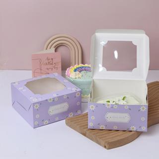 กล่องสแน็คหน้าต่างกว้าง (กล่องเค้กครึ่งปอนด์) พิมพ์ลาย น่ารั…