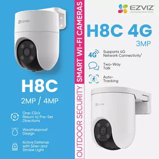 ⚡️กล้องวงจรปิดใส่ซิม 4G⚡️EZVIZ รุ่น H8C 4G (3MP) 2K Pan & Tilt Camera 4G LTE with Nano SIM Card