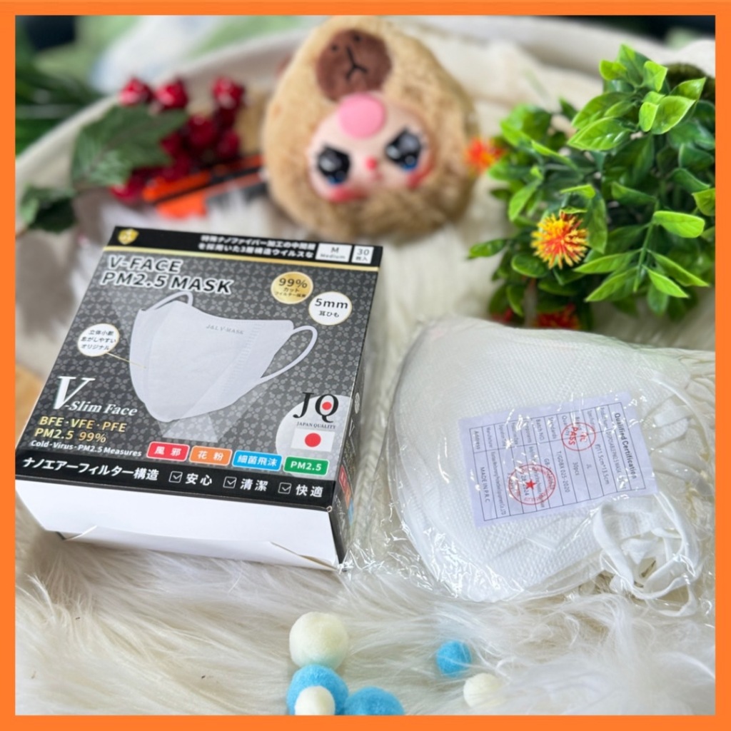 แมสผู้ใหญ่V-SLIM 1กล่อง 30ชิ้น หน้าเรียว หนา3ชั้น  สายนิ่ม 5MM.กระชับหน้า เก็บเเก้มพร้อมส่งจากไทย - รูปที่ 5