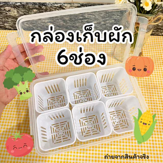 กล่องเก็บผัก6ช่องสีขาว(แบบใหม่)