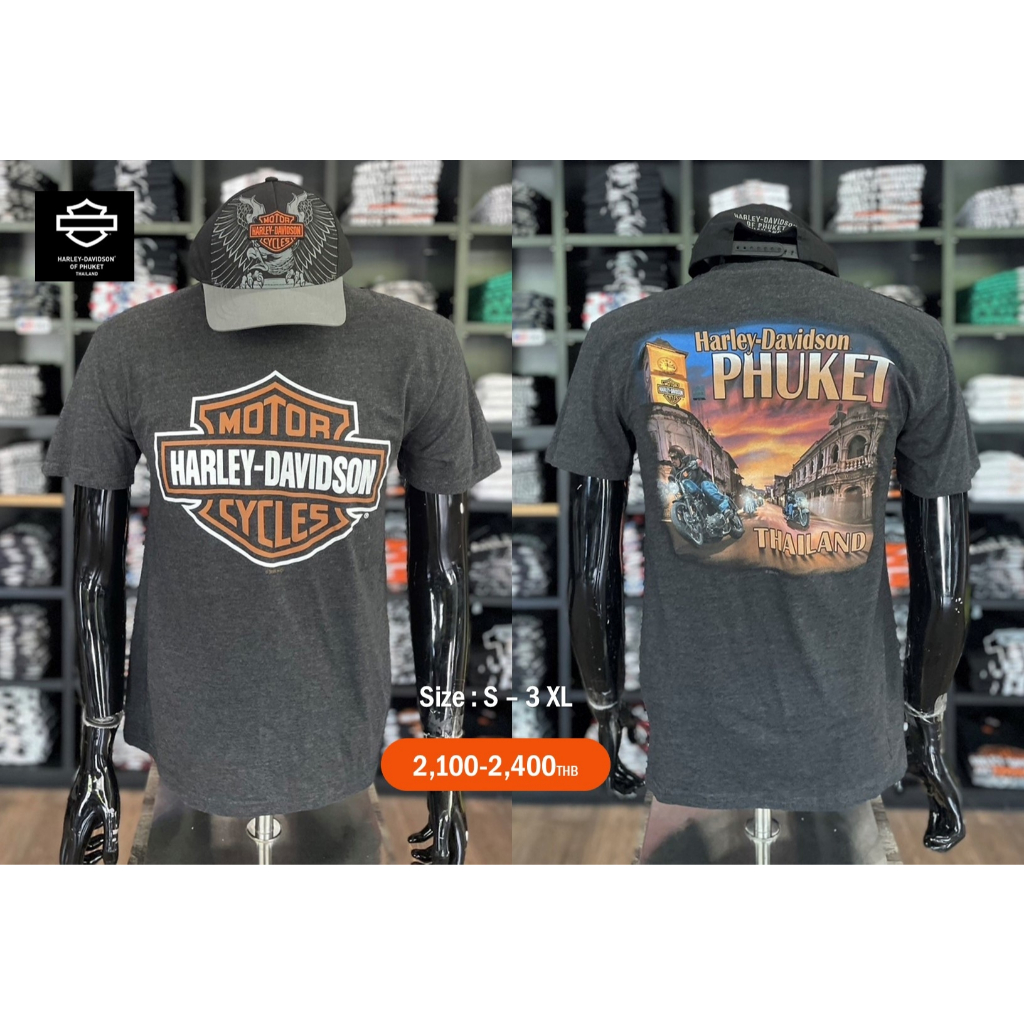 Harley-Davidson ® เสื้อยืดแขนสั้นลิขสิทธิ์แท้