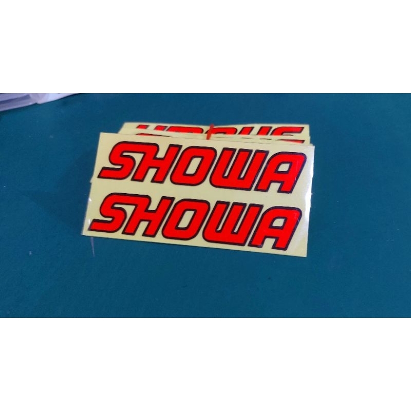 sticker SHOWA งานตัดประกอบสีจี๊ดๆ  8×2 cm 1 คู่ ราคา ถูกที่สุด ดีลบีเคเค