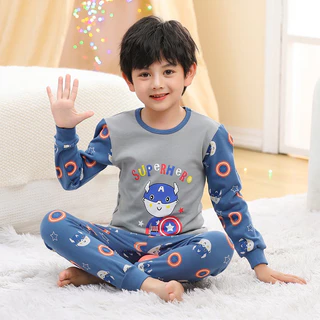 ชุดนอนเด็ก ชุดนอนเด็กโต ชุดนอนแขนยาวผ้าCotton ไชร์160 (9-10 ปี)