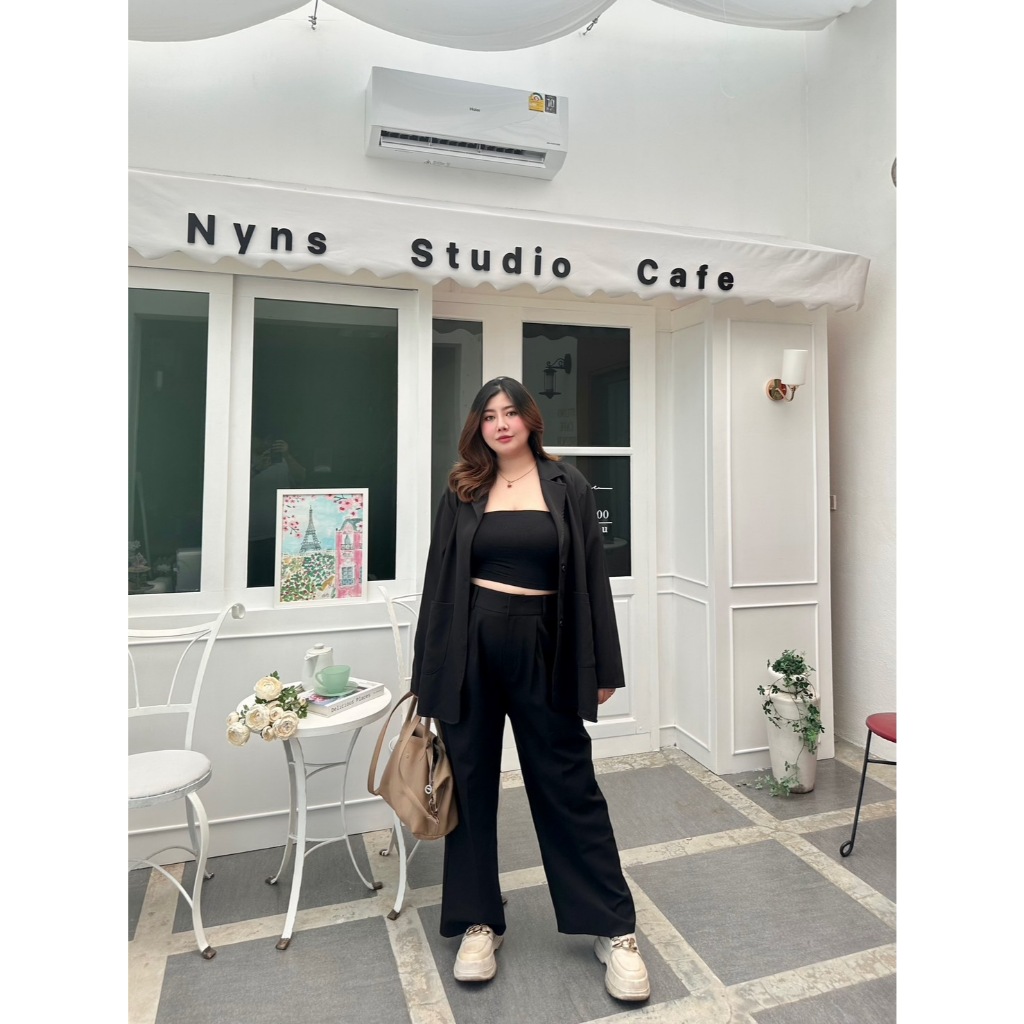 Timeless pants กางเกงขายาวทรงกระบอกกลาง กางเกงทำงานสาวอวบ | plussizeby.yuti
