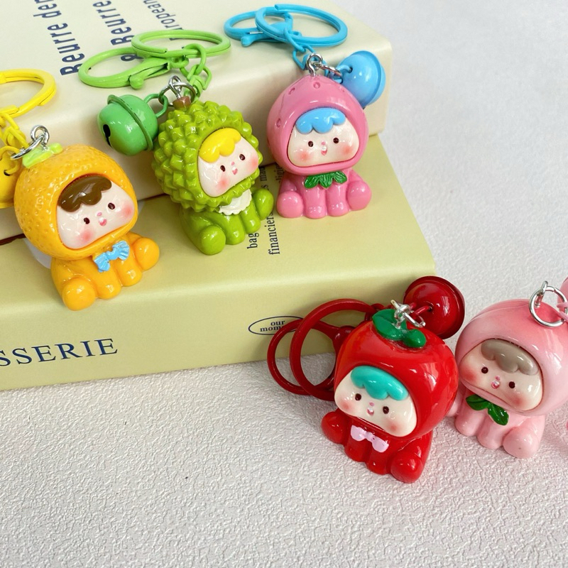 ร้านไทย พร้อมส่งพวงกุญแจสุดน่ารัก, เรซิ่น Kawaii พวงกุญแจกระดิ่งผลไม้, สําหรับตกแต่งพวงกุญแจ diy