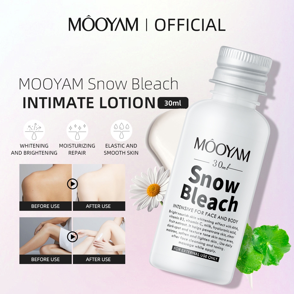 MOOYAM Body Whitening Bleach Cream ข้อศอกเข่า Joint Removal Intimate Parts จุดด่างดําเมลานิน Snow Bleach Cream 30ml