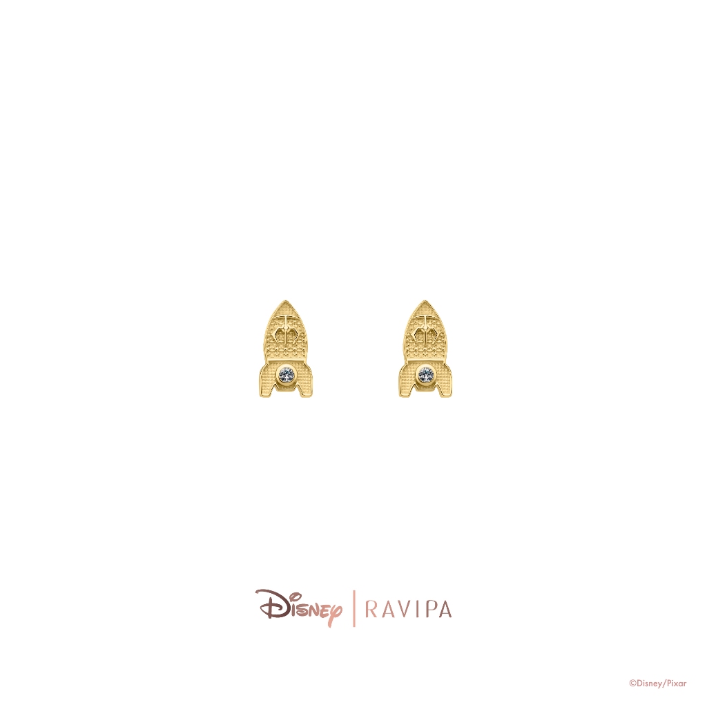 Ravipa | Gold Rocket Studs (CZ Diamond)