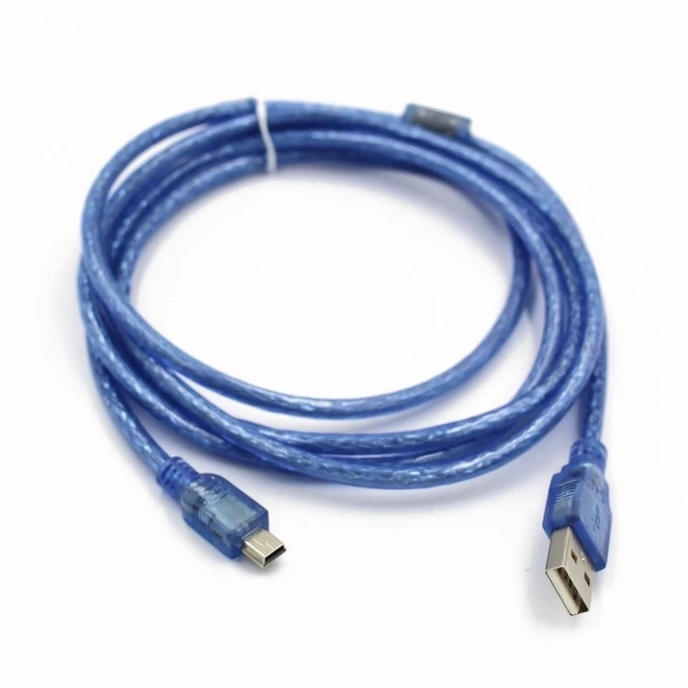 สาย USB Mini 5 พิน สำหรับกล้อง และอื่นๆ ยาว 1.8m 3m 5m สายยาง น้ำเงิน ดำ