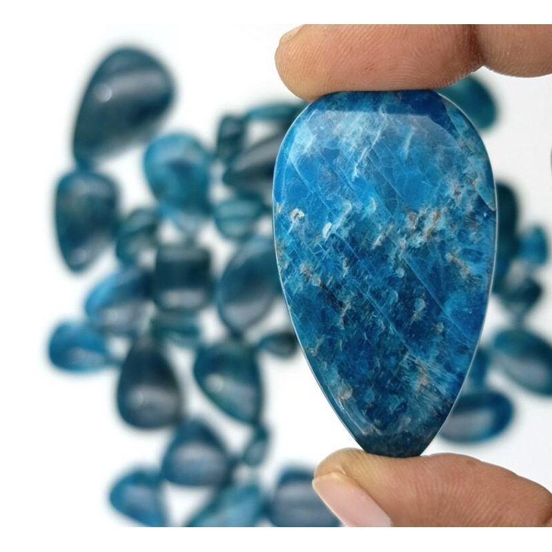 1 PC Semi Precious Apatite Cacochon | Top-Quality Apatite Gemstone  | Natural Apatite Cabochon for J