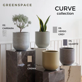 กระถางต้นไม้โพลีเมอร์ รุ่น Curve (กว้าง 30cm สูง 32cm)
