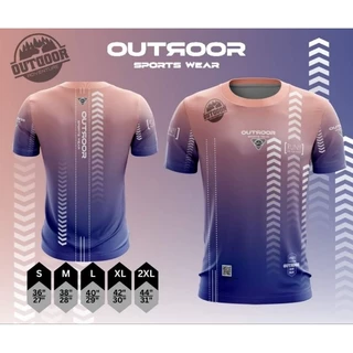 เสื้อกีฬาแขนสั้น ลาย Outdoor เนื้อผ้าโพลีเอสเตอร์ ใส่สบาย ไม่ร้อน มีให้เลือกหลายสี
