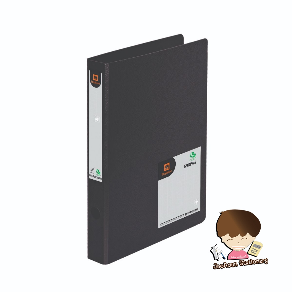 แฟ้มหนีบ ตราช้าง รุ่น 590P A4 สีดำ 1 เล่ม