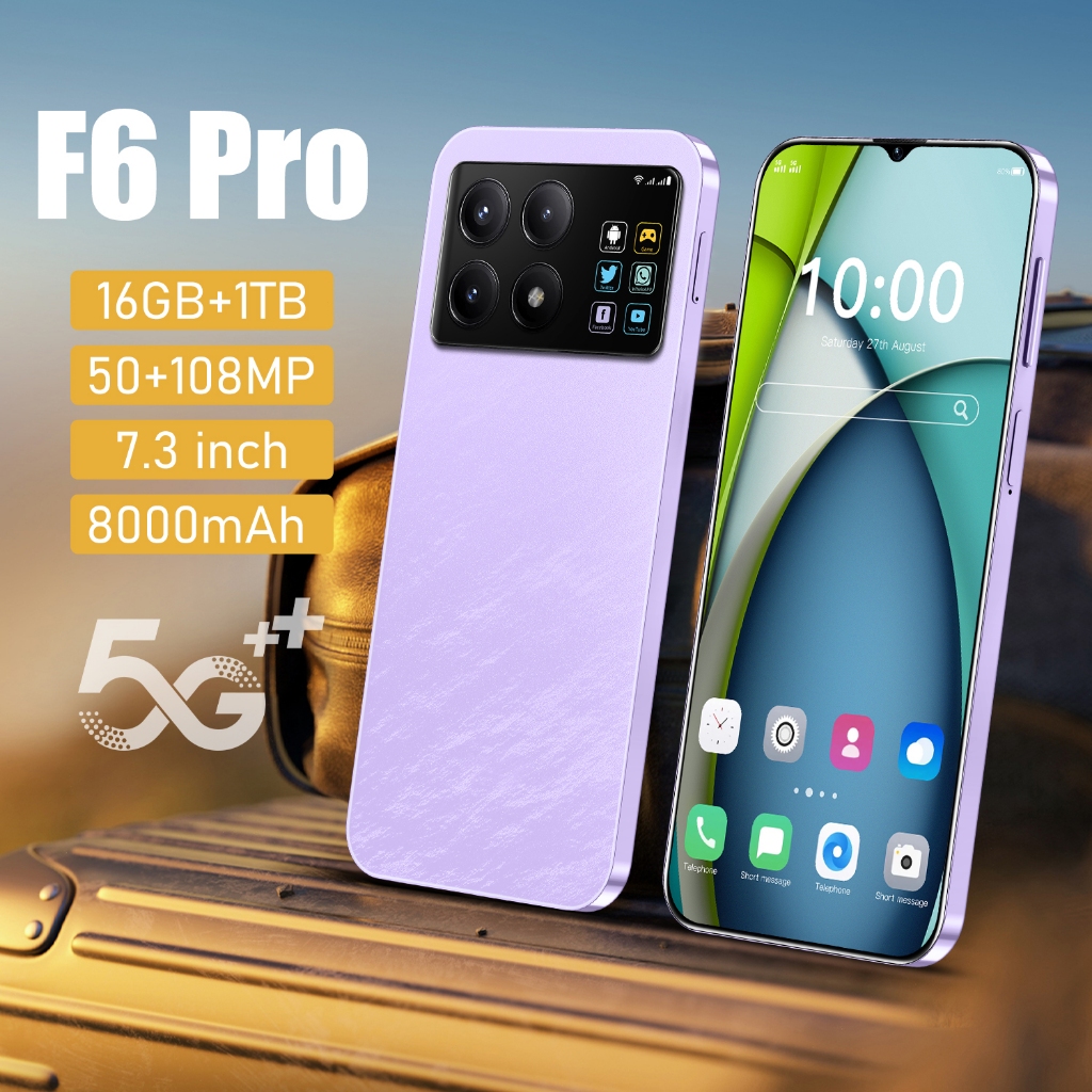 P0C0 F6 Pro 5G สมาร์ทโฟน ram12GB+rom512GB มือถือเกมถ่ายภาพขนาด 7.3 นิ้ว 8 Gen 2 ซิมการ์ดคู่ COD