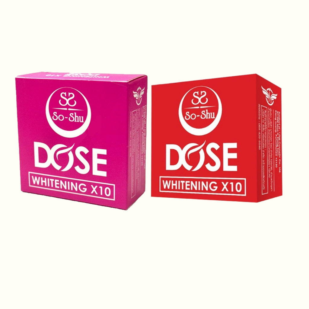 So-Shu Dose Whitening X 10 โสม และ ทับทิม / กลูต้า และ เอเอชเอ 1 ก้อน 60 กรัม