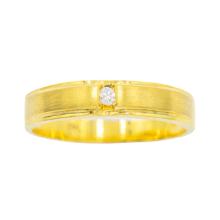 Happy Jewelry แหวนเม็ดเดี่ยว ใส่ได้ทั้ง ชาย หญิง แหวนเพชร แหวนทองเพชรแท้ ทองแท้ 37.5% ME631