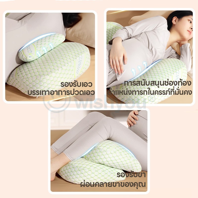 Wishyou หมอนคนท้อง U ปลอกหมอนถอดซักได้ หมอนสำหรับคนท้อง เบาะรองรับเอว บรรเทาอาการปวดหลัง แถมฟรี หมอนข้างใบเล็ก 1 ใบ - รูปที่ 2