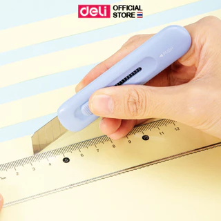 คัตเตอร์จิ๋วพกพา Deli รุ่น 2079 สำหรับตัดกระดาษ คัตเตอร์พกพา ขนาดเล็ก พกพาง่าย (3 สี/จำหน่าย 1 ชิ้น)
