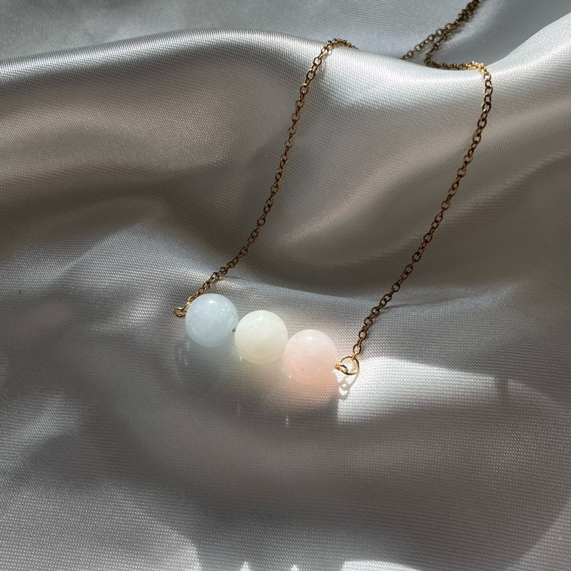 (พร้อมส่ง) TMT Lucky Stone - Beryl Custom Necklace สร้อยคอ handmade จี้หินมงคล หินเบริล แบบ custom