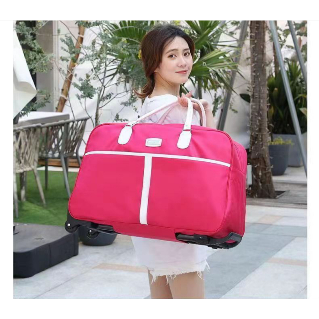 กระเป๋ารถเข็น, สีทึบ, กระเป๋าดัฟเฟิลความจุขนาดใหญ่, unisex สามารถขึ้นเครื่องได้, กระเป๋าเดินทางรถเข็น, กระเป๋าเดินทาง, ก