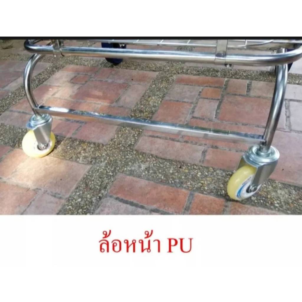 รถเข็นพับได้สแตนเลสขนาดใหญ่ ช้อปปิ้งใส่ของเดินตลาด ใช้งานอเนกประสงค์ - รูปที่ 3